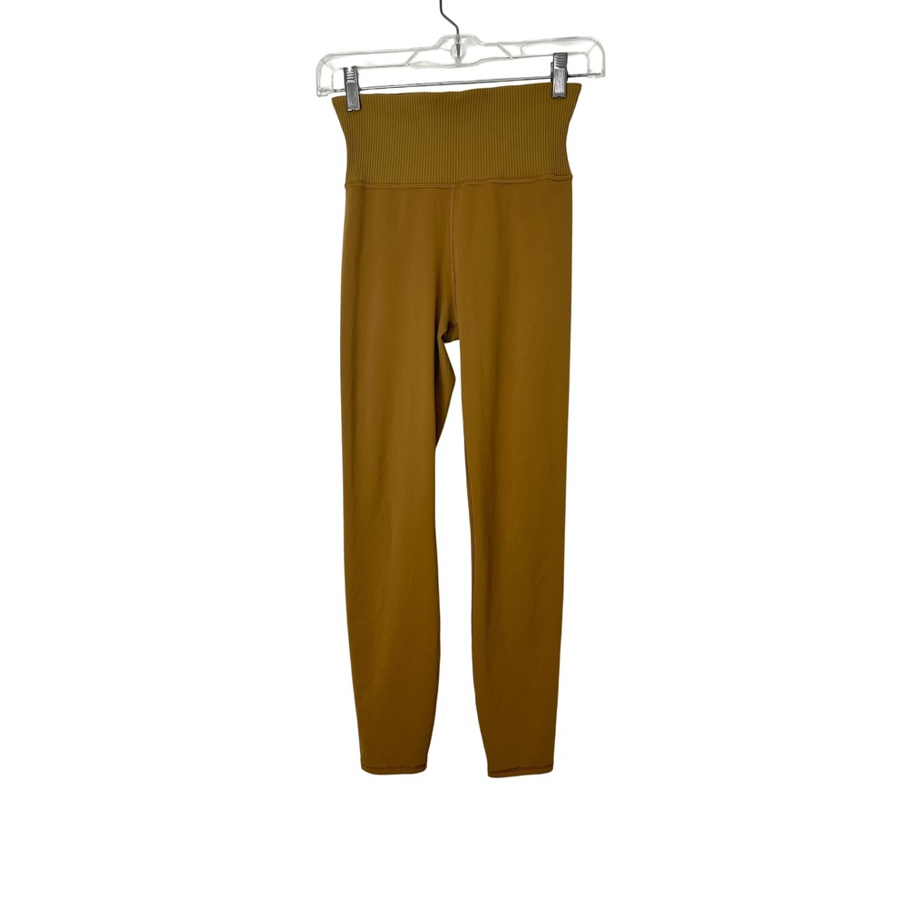 Vuori High Waist Rib Studio Legging in Dark Golden Yellow XS Workout Pilates